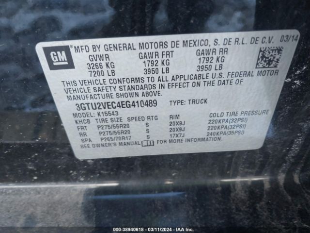 Photo 8 VIN: 3GTU2VEC4EG410489 - GMC SIERRA 1500 