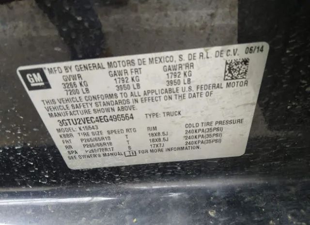 Photo 8 VIN: 3GTU2VEC4EG496564 - GMC SIERRA 1500 