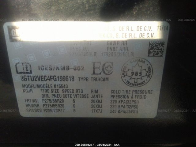 Photo 8 VIN: 3GTU2VEC4FG199618 - GMC SIERRA 1500 