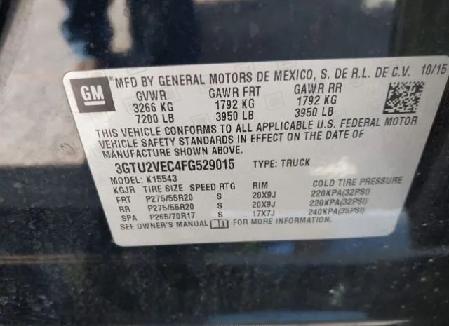 Photo 8 VIN: 3GTU2VEC4FG529015 - GMC SIERRA 