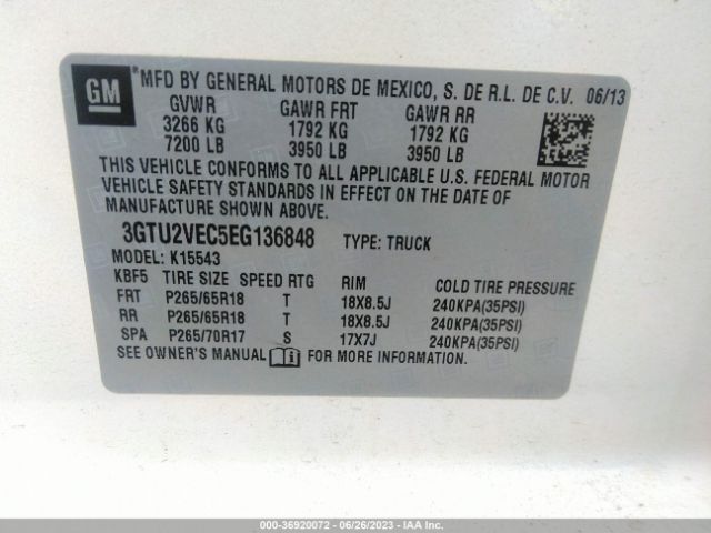 Photo 8 VIN: 3GTU2VEC5EG136848 - GMC SIERRA 1500 