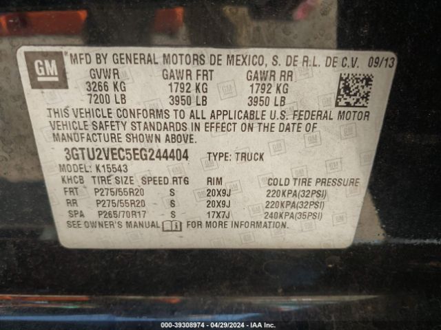 Photo 8 VIN: 3GTU2VEC5EG244404 - GMC SIERRA 1500 