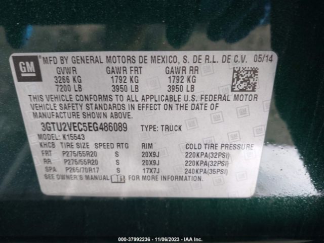 Photo 8 VIN: 3GTU2VEC5EG486089 - GMC SIERRA 1500 