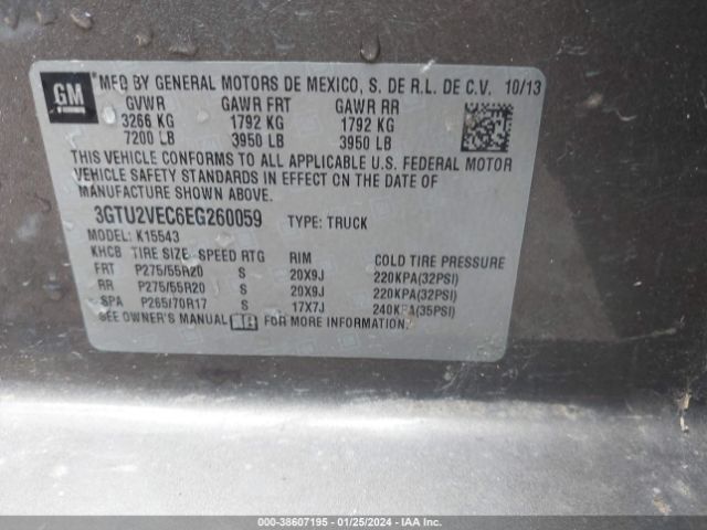 Photo 8 VIN: 3GTU2VEC6EG260059 - GMC SIERRA 1500 