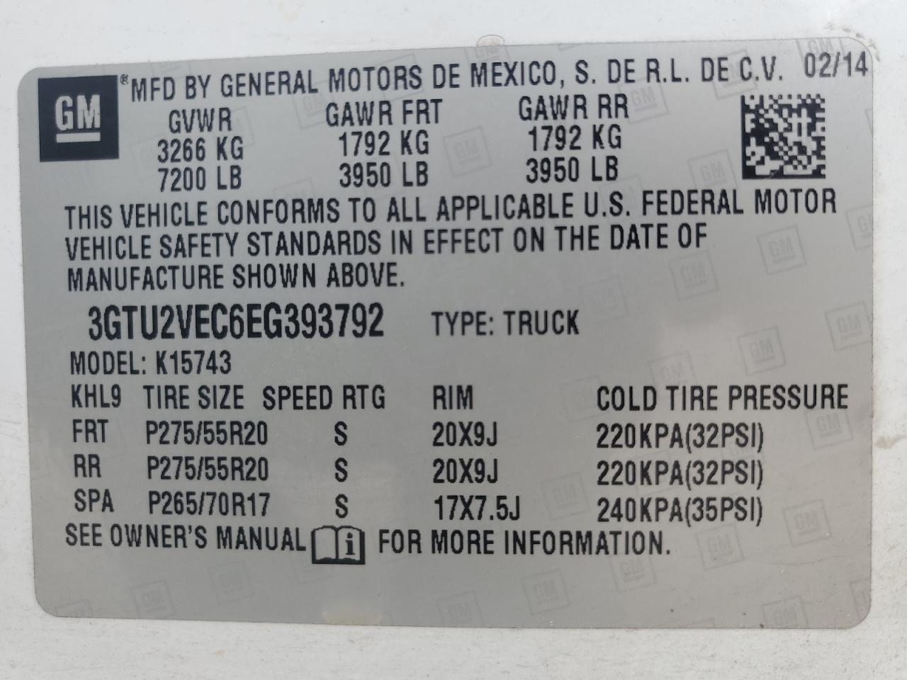 Photo 11 VIN: 3GTU2VEC6EG393792 - GMC SIERRA 