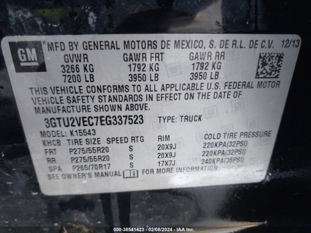 Photo 8 VIN: 3GTU2VEC7EG337523 - GMC SIERRA 1500 