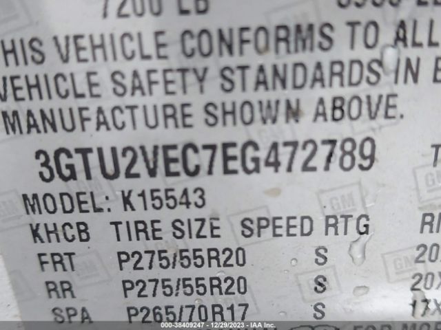 Photo 8 VIN: 3GTU2VEC7EG472789 - GMC SIERRA 1500 