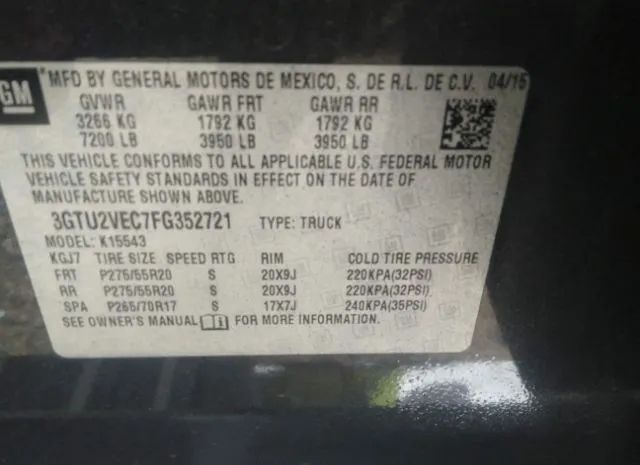 Photo 8 VIN: 3GTU2VEC7FG352721 - DODGE CHARGER 