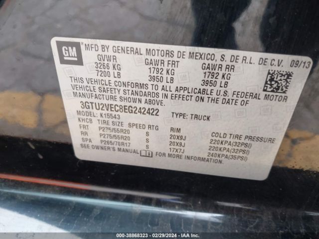 Photo 8 VIN: 3GTU2VEC8EG242422 - GMC SIERRA 1500 