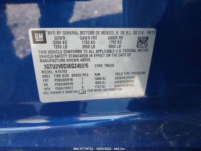 Photo 8 VIN: 3GTU2VEC9EG245376 - GMC SIERRA 1500 