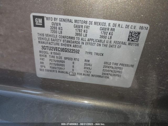 Photo 8 VIN: 3GTU2VEC9EG522592 - GMC SIERRA 1500 