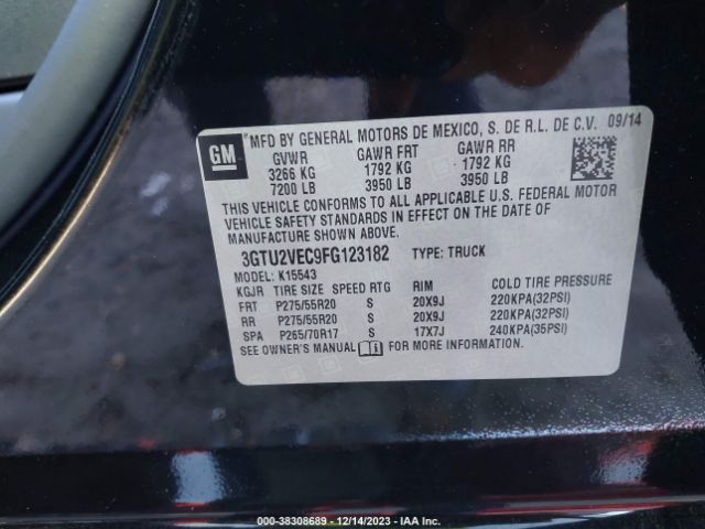 Photo 8 VIN: 3GTU2VEC9FG123182 - GMC SIERRA 1500 