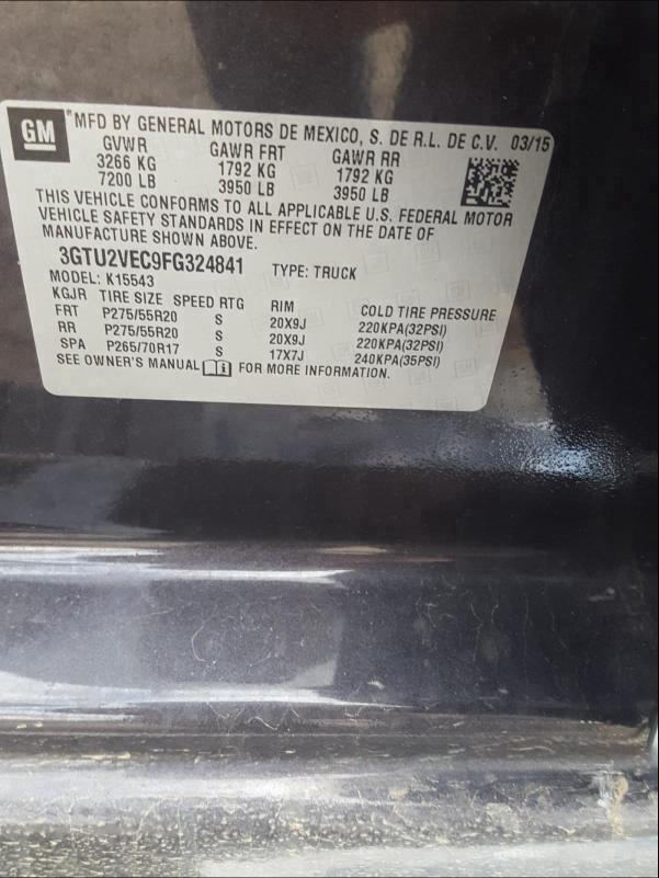 Photo 9 VIN: 3GTU2VEC9FG324841 - GMC SIERRA K15 