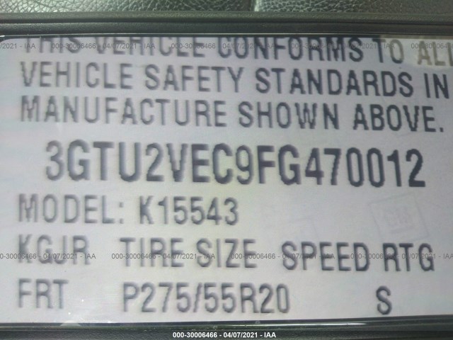 Photo 8 VIN: 3GTU2VEC9FG470012 - GMC SIERRA 1500 