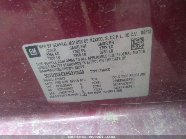 Photo 8 VIN: 3GTU2VECXEG210569 - GMC SIERRA 1500 