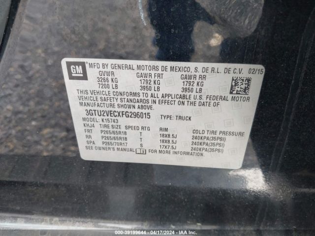 Photo 8 VIN: 3GTU2VECXFG296015 - GMC SIERRA 1500 