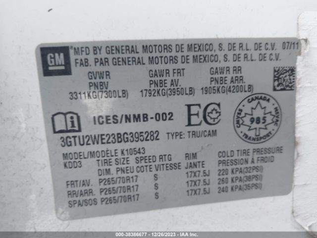 Photo 8 VIN: 3GTU2WE23BG395282 - GMC SIERRA 1500 