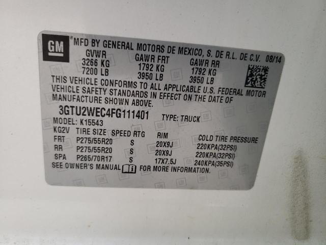 Photo 11 VIN: 3GTU2WEC4FG111401 - GMC SIERRA 