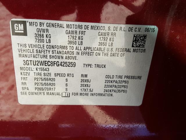 Photo 9 VIN: 3GTU2WEC8FG425259 - GMC SIERRA K15 