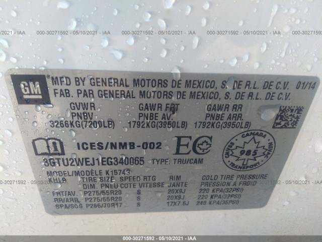 Photo 8 VIN: 3GTU2WEJ1EG340065 - GMC SIERRA 1500 