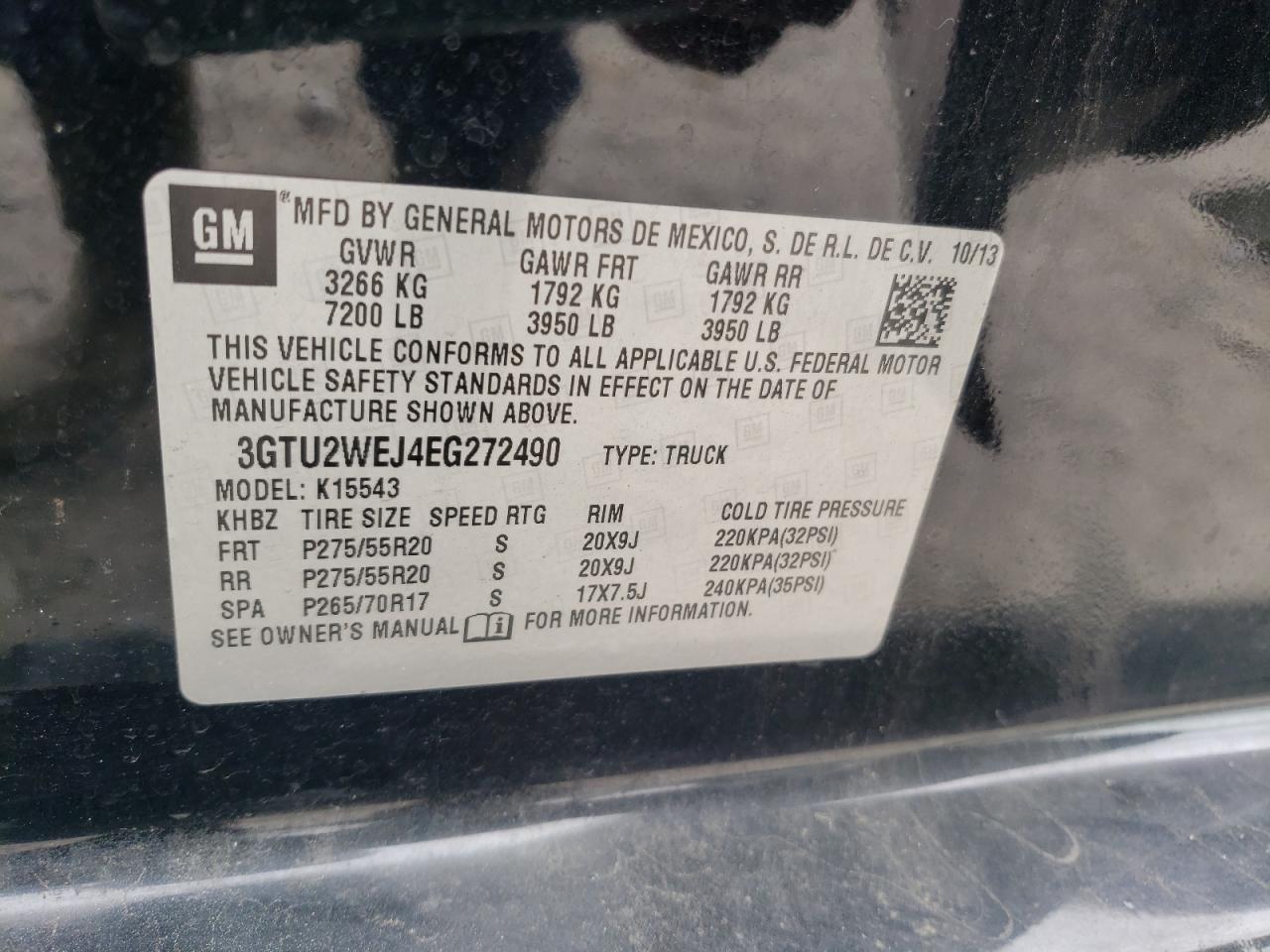 Photo 11 VIN: 3GTU2WEJ4EG272490 - GMC SIERRA 