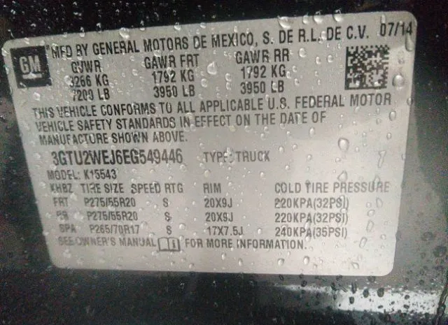 Photo 8 VIN: 3GTU2WEJ6EG549446 - GMC SIERRA 1500 