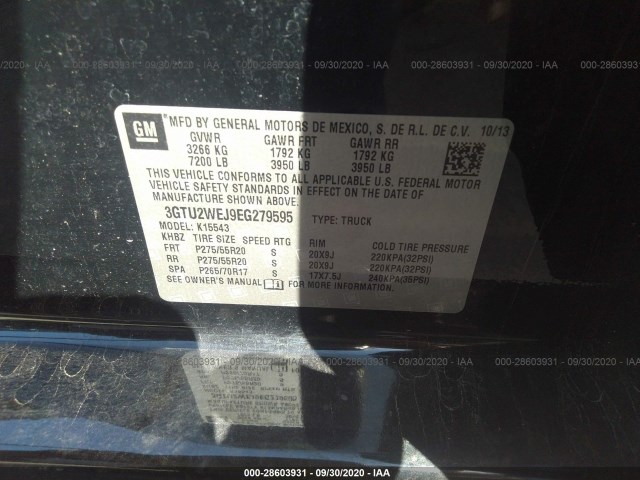 Photo 8 VIN: 3GTU2WEJ9EG279595 - GMC SIERRA 1500 