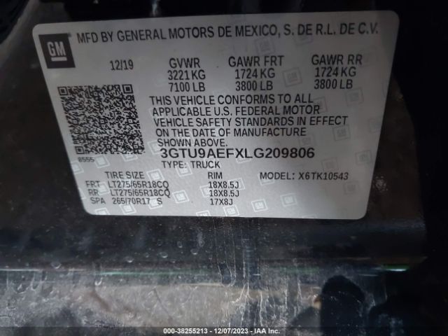 Photo 8 VIN: 3GTU9AEFXLG209806 - GMC SIERRA 1500 