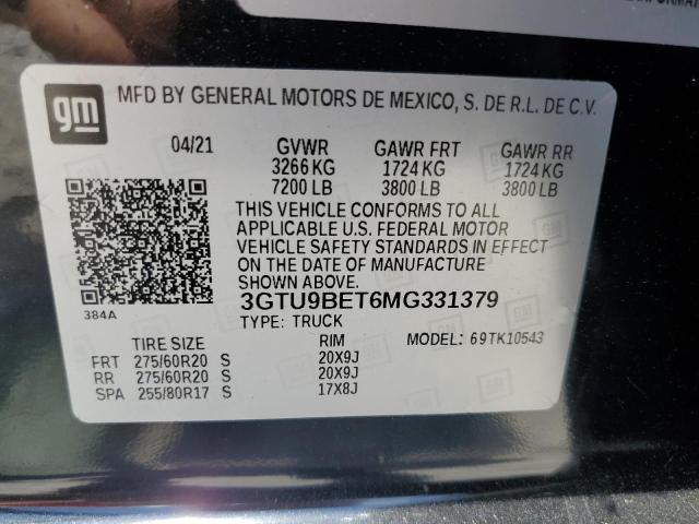 Photo 11 VIN: 3GTU9BET6MG331379 - GMC SIERRA 