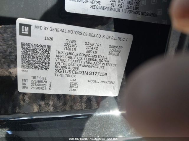 Photo 8 VIN: 3GTU9CED1MG177159 - GMC SIERRA 