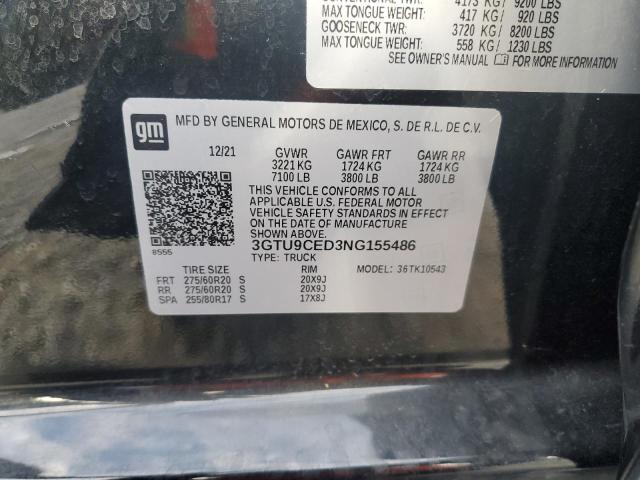 Photo 11 VIN: 3GTU9CED3NG155486 - GMC SIERRA LIM 