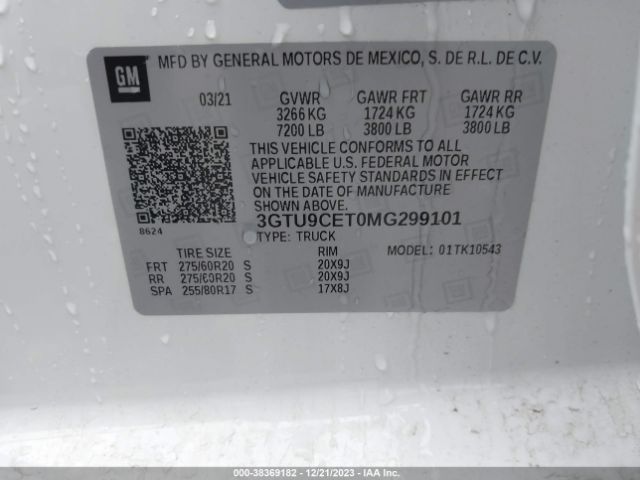 Photo 8 VIN: 3GTU9CET0MG299101 - GMC SIERRA 1500 