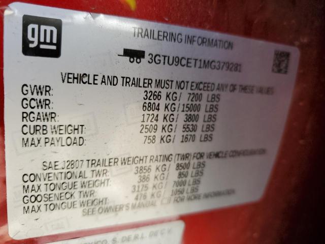 Photo 11 VIN: 3GTU9CET1MG379281 - GMC SIERRA 