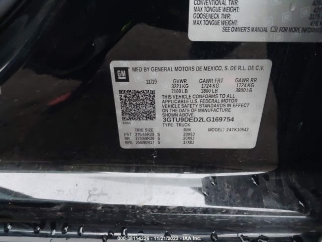 Photo 8 VIN: 3GTU9DED2LG169754 - GMC SIERRA 1500 