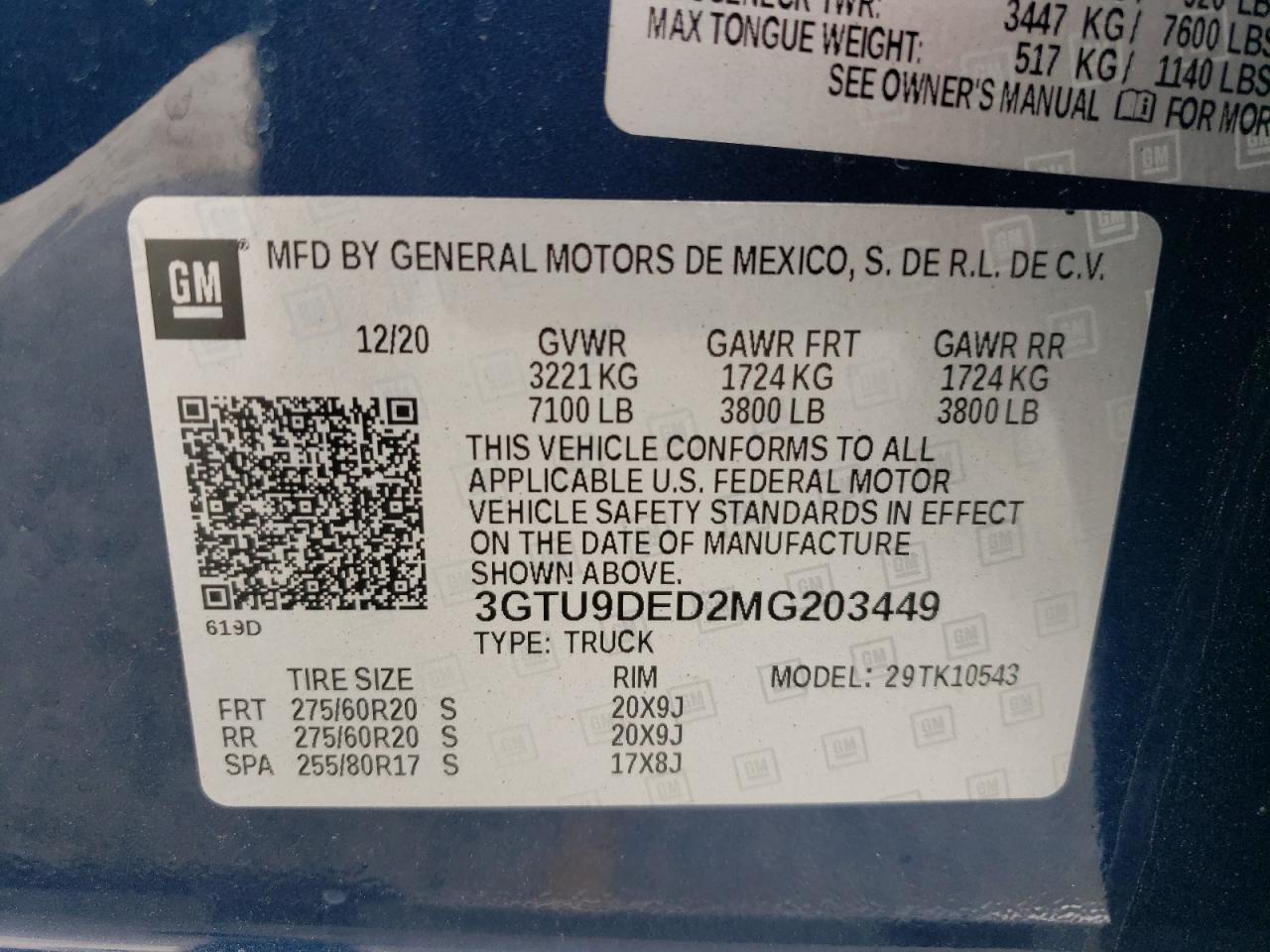 Photo 11 VIN: 3GTU9DED2MG203449 - GMC SIERRA 