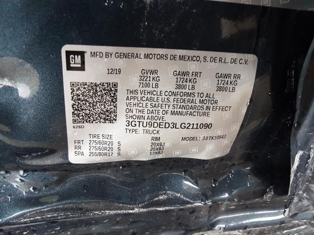 Photo 9 VIN: 3GTU9DED3LG211090 - GMC SIERRA K15 