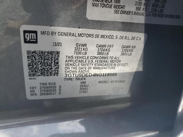 Photo 11 VIN: 3GTU9DED4NG118565 - GMC SIERRA LIM 