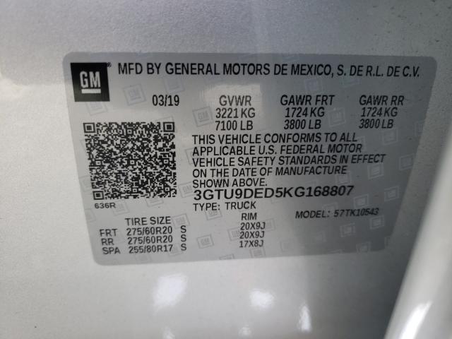 Photo 9 VIN: 3GTU9DED5KG168807 - GMC SIERRA K15 