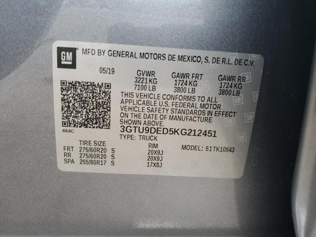 Photo 11 VIN: 3GTU9DED5KG212451 - GMC SIERRA 