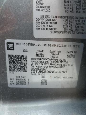 Photo 11 VIN: 3GTU9DED6NG100763 - GMC SIERRA 