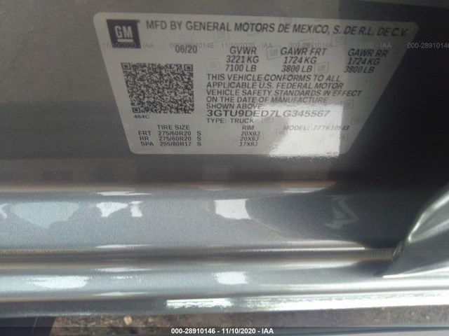 Photo 8 VIN: 3GTU9DED7LG345567 - GMC SIERRA 