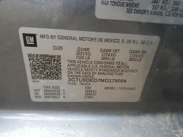 Photo 12 VIN: 3GTU9DED7MG179004 - GMC SIERRA 