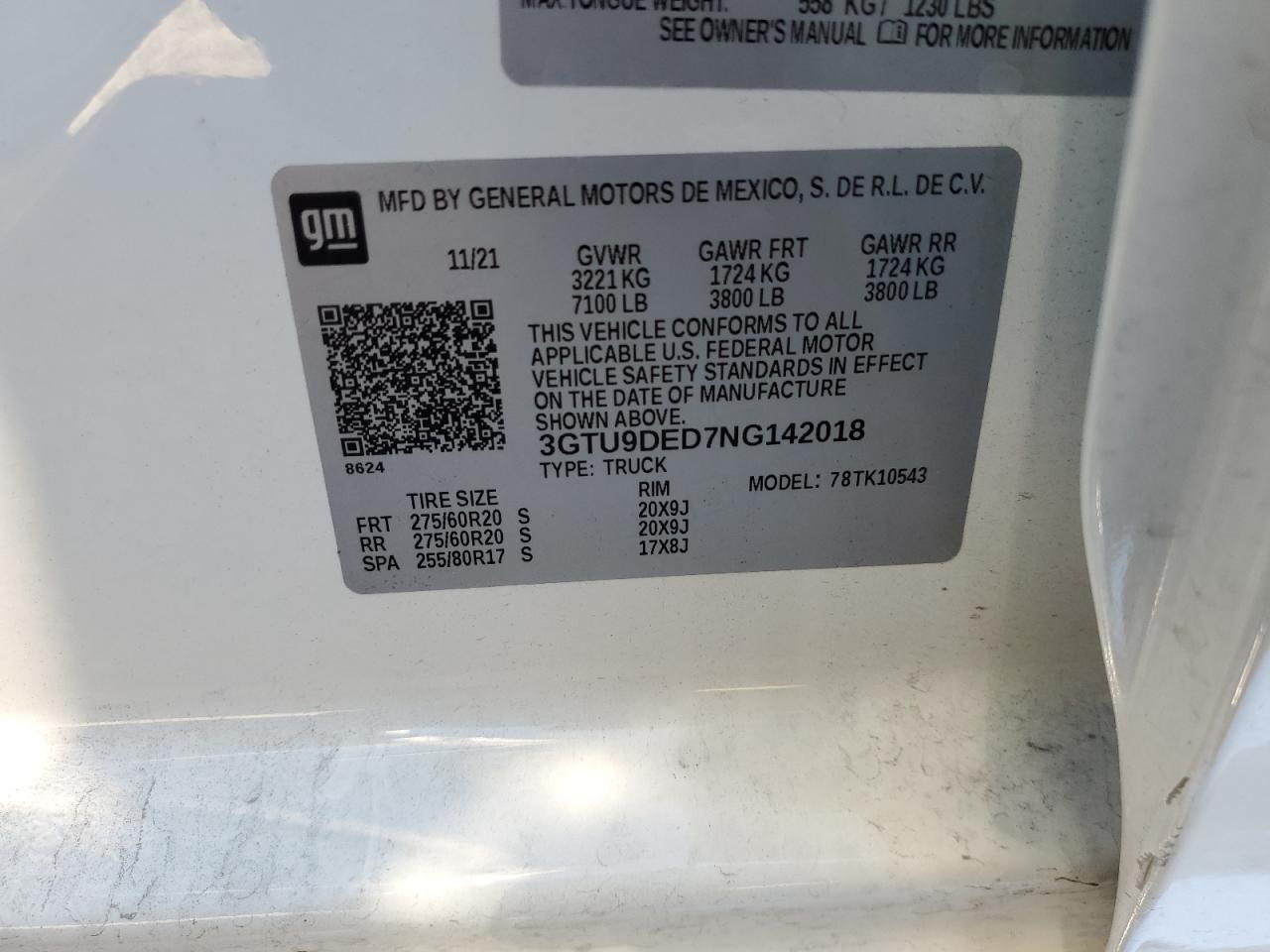 Photo 11 VIN: 3GTU9DED7NG142018 - GMC SIERRA 