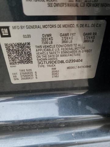 Photo 11 VIN: 3GTU9DED8LG239404 - GMC SIERRA 