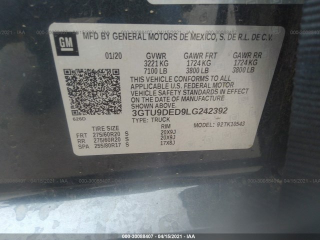 Photo 8 VIN: 3GTU9DED9LG242392 - GMC SIERRA 1500 