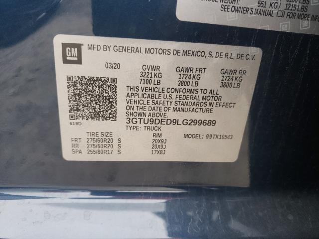 Photo 9 VIN: 3GTU9DED9LG299689 - GMC SIERRA 1500 