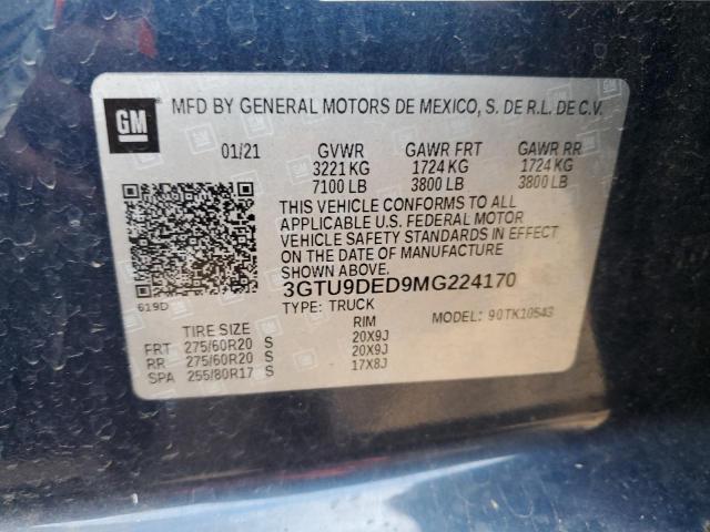 Photo 12 VIN: 3GTU9DED9MG224170 - GMC SIERRA 