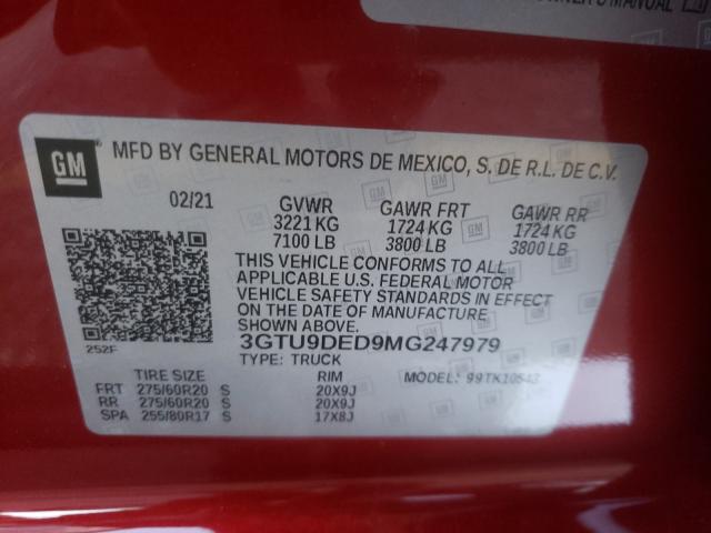 Photo 9 VIN: 3GTU9DED9MG247979 - GMC SIERRA K15 