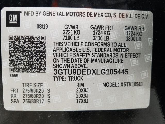 Photo 9 VIN: 3GTU9DEDXLG105445 - GMC SIERRA K15 