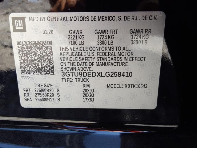 Photo 9 VIN: 3GTU9DEDXLG258410 - GMC SIERRA K15 